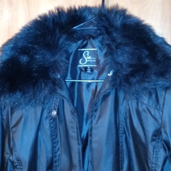 Vintage Sin Jacket faux fur collar  Small - Picture 7 of 13